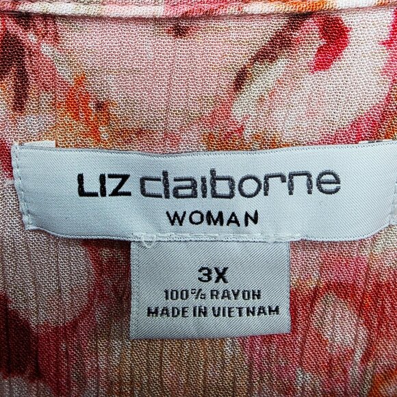 Liz Claiborne Womans Sleeveless Button Front Blouse Size 3X Multicolor Rayon - Picture 9 of 12